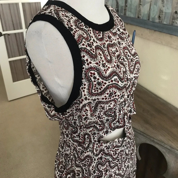 NWOT A.L.C. Sandra Floral Silk Cutout Midi Dress Black Ginger Smocked Panel 8 - Picture 9 of 11